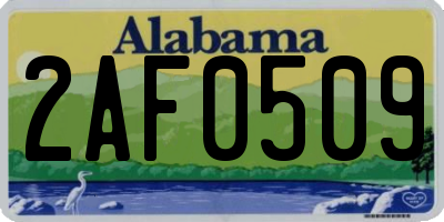 AL license plate 2AF0509