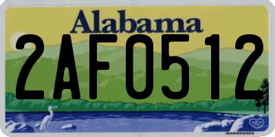 AL license plate 2AF0512