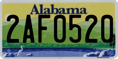 AL license plate 2AF0520
