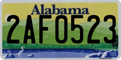 AL license plate 2AF0523
