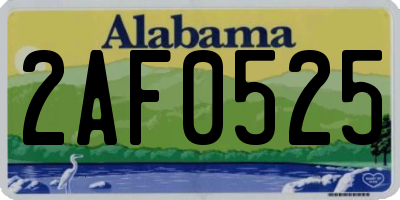 AL license plate 2AF0525