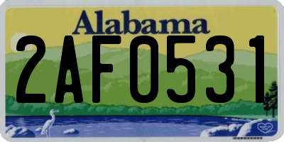 AL license plate 2AF0531