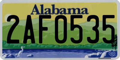 AL license plate 2AF0535