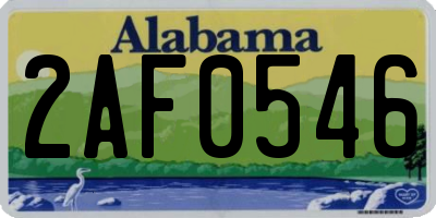 AL license plate 2AF0546