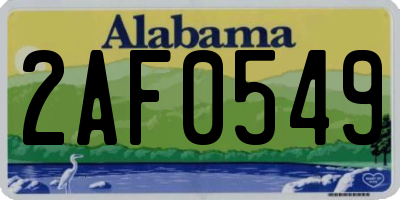 AL license plate 2AF0549