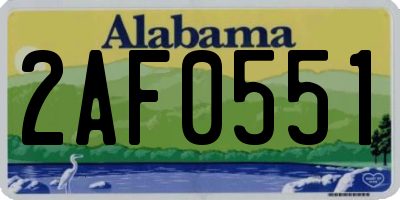 AL license plate 2AF0551