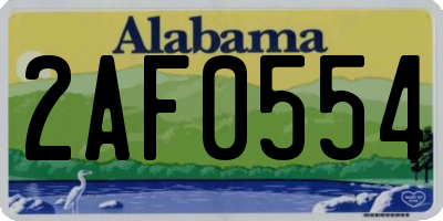 AL license plate 2AF0554
