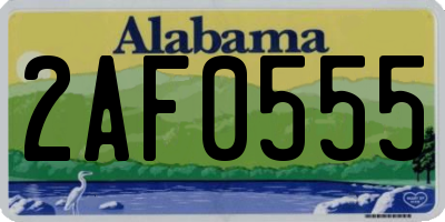 AL license plate 2AF0555