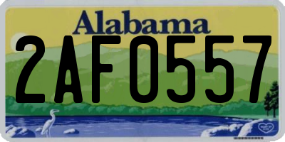 AL license plate 2AF0557
