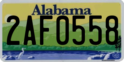 AL license plate 2AF0558