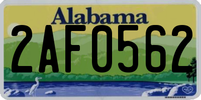 AL license plate 2AF0562