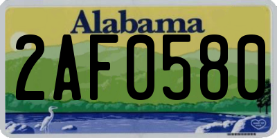 AL license plate 2AF0580