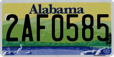 AL license plate 2AF0585