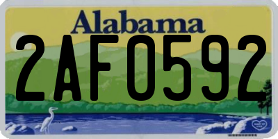 AL license plate 2AF0592