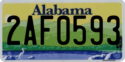 AL license plate 2AF0593