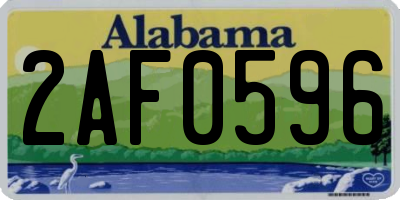 AL license plate 2AF0596
