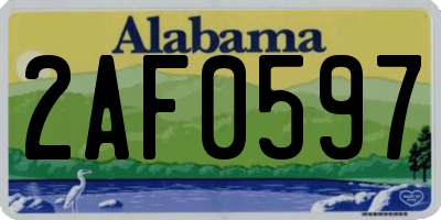 AL license plate 2AF0597