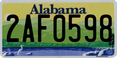 AL license plate 2AF0598