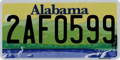 AL license plate 2AF0599