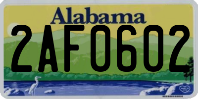 AL license plate 2AF0602