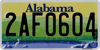 AL license plate 2AF0604