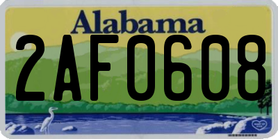 AL license plate 2AF0608