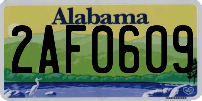 AL license plate 2AF0609