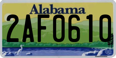 AL license plate 2AF0610