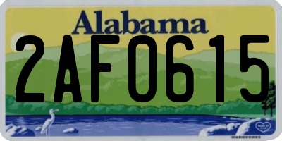 AL license plate 2AF0615