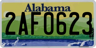 AL license plate 2AF0623