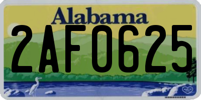 AL license plate 2AF0625