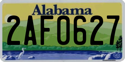 AL license plate 2AF0627