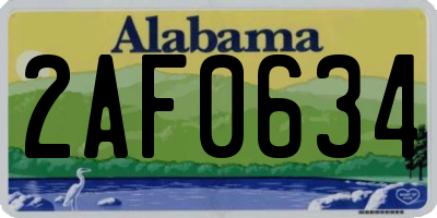 AL license plate 2AF0634