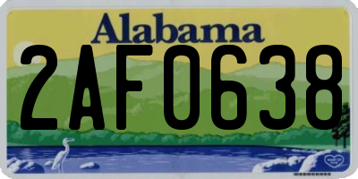 AL license plate 2AF0638