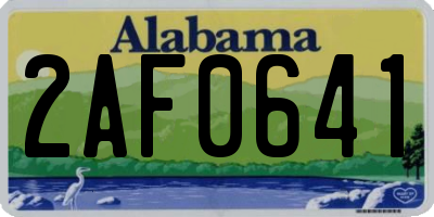 AL license plate 2AF0641