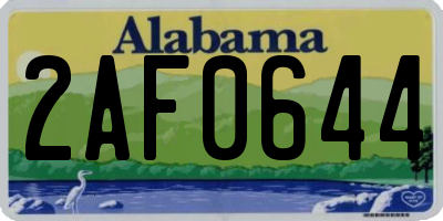 AL license plate 2AF0644