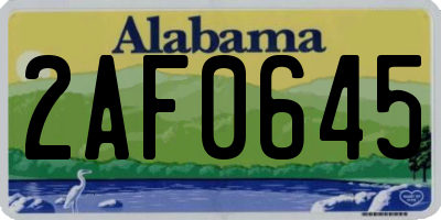 AL license plate 2AF0645