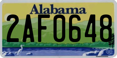 AL license plate 2AF0648