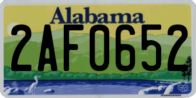 AL license plate 2AF0652