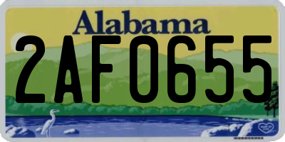 AL license plate 2AF0655