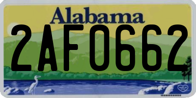 AL license plate 2AF0662