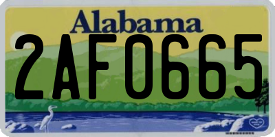 AL license plate 2AF0665