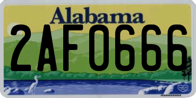 AL license plate 2AF0666