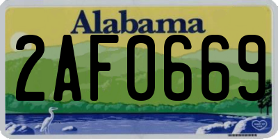AL license plate 2AF0669