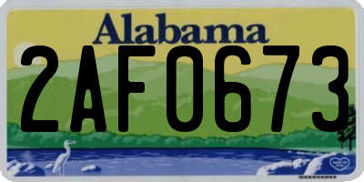 AL license plate 2AF0673
