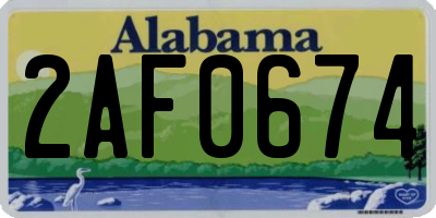 AL license plate 2AF0674
