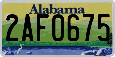 AL license plate 2AF0675