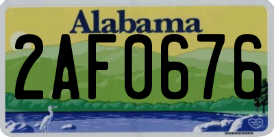 AL license plate 2AF0676