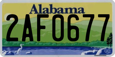 AL license plate 2AF0677