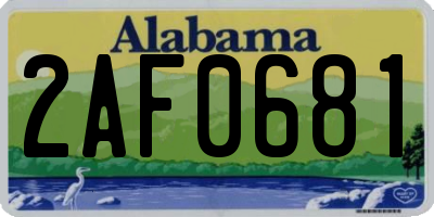AL license plate 2AF0681